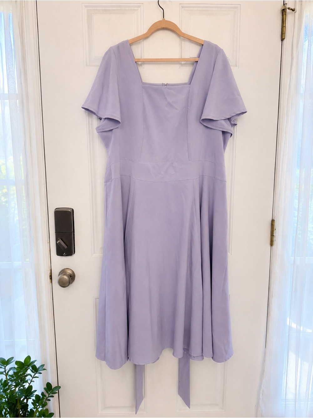 Lane Bryant Lavender Flutter Sleeve Fit & Flare Dress Size 26